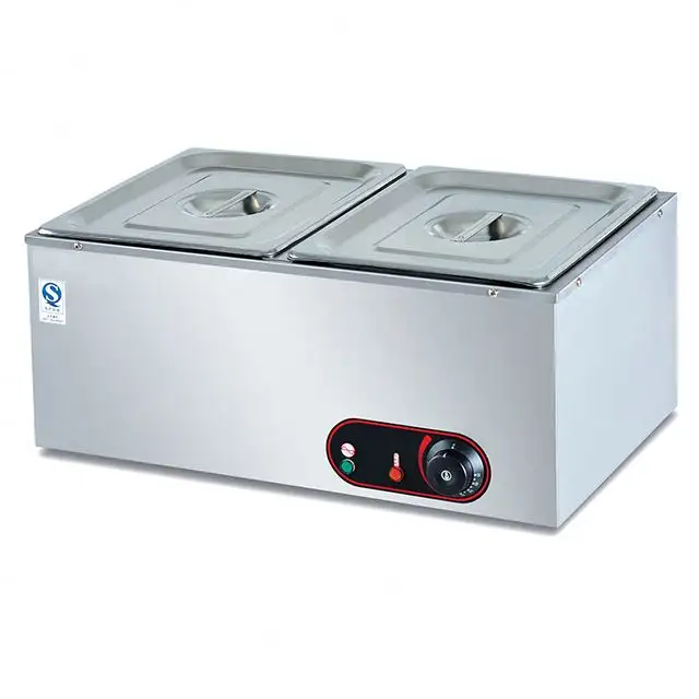 4X 1/4GN Acier Inoxydable Électrique Bain-Marie Pot à Chocolat Buffet Contrôle de la Température Soupe Chauffe-Aliments Bain Marie