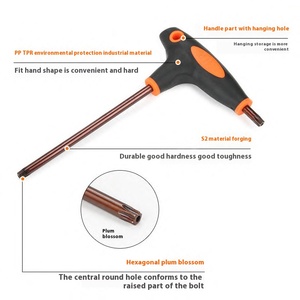 Torx Allen anahtarı t-şekilli iç altıgen Mega boyutlu tornavida tek çiçek orta delik metrik iç Hex tuşları - Product Image 4