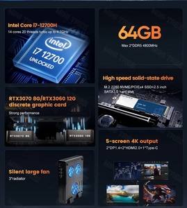 Pc de escritorio para juegos Core I7 12650H, gráfico discreto integrado RX6600 RT 8G DDR5 NVME 8K, soporte de sistema Dual, Mini ordenador Gamer - Product Image 4