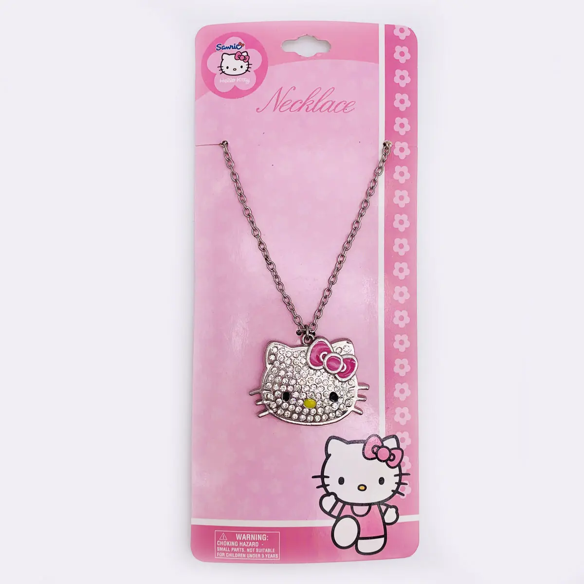 Collier hello kitty unisexe, en argent sterling, cristal, 80mm, avon Sedex BSCI aile, bijoux d'usine