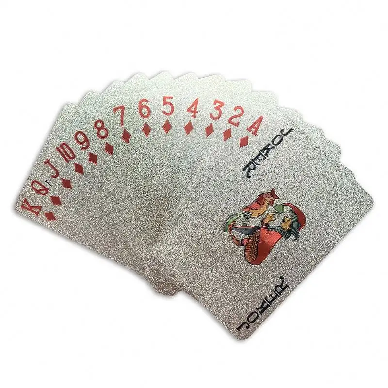Feuille d'argent Durable 54pcs Or Noir Argent Cartes À Jouer Table D'intérieur Classique Jeu De Société Coloré Poker Deck carte à jouer