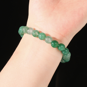 JD GEMS 세미 귀중한 라운드 스톤 비즈 탄성 팔찌 천연 아프리카 녹색 dulong 옥 팔찌 - Product Image 6