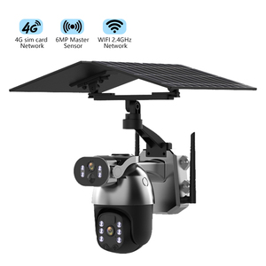 12W 6MP Dual Lens Wifi Solar Powered <strong>Camera</strong> 4G SIM Card PTZ IP <strong>Camera</strong> Outdoor 4G Solar Dual Security <strong>Camera</strong> - Product Image 1