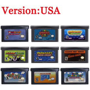 GBAゲームカートリッジ32ビットビデオゲームコンソールカードMMarioシリーズスーパーマリオアドバンススーパーマリオブラザーマリオGBA/SP/DS用