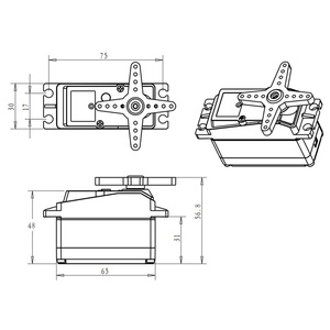 Yüksek tork DS5160 SSG Servo ile 25T kol modeli parçaları 1/5 RC araba helikopter 60KG dijital Servo RC - Product Image 5