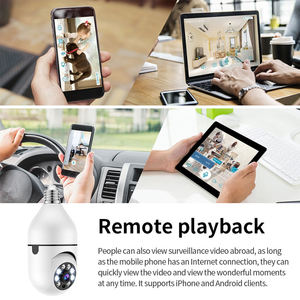 2025 1080P WiFi panoramik kablosuz ampul IP kamera 360 derece Mini gözetim sistemi ev güvenlik ışığı ampul yüksek çözünürlüklü - Product Image 3