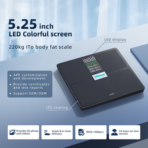 220KG büyük LED renkli ekran dijital bluetooth vücut tartı akıllı banyo tartısı bluetooth vücut yağ ölçer - Product Image 3