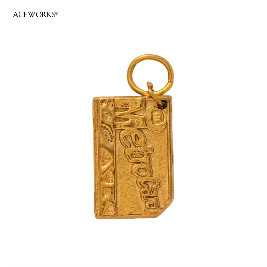 Metro card Subway card Charm - Gold