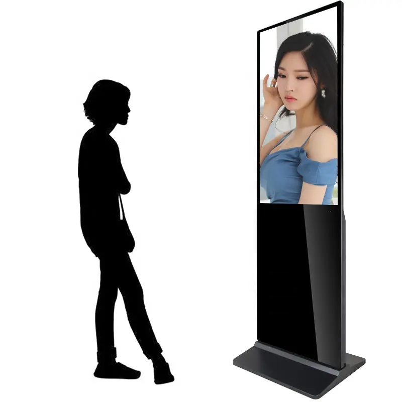 Android floor totem advertising kiosk indoor shopping mall advertising release information kiosk for 65inch digital billboard