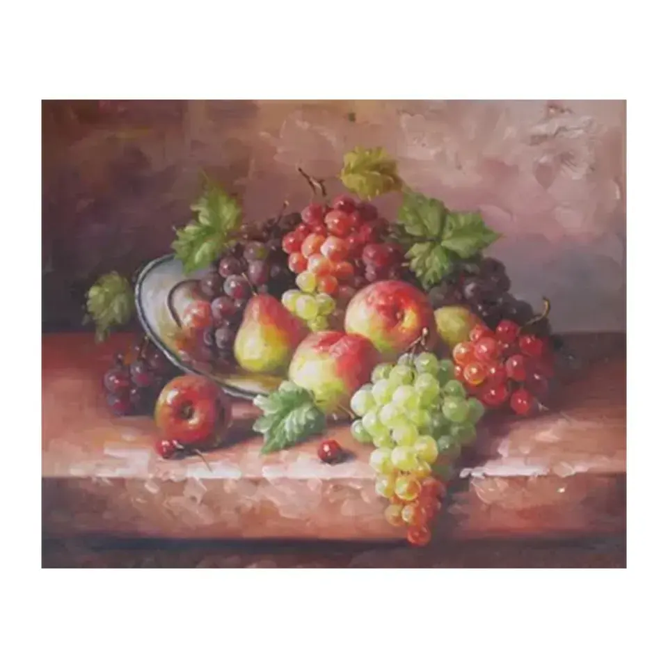 صور فاكهة مجردة ملونة خمر الغذاء النفط اللوحة الطباعة المعاصرة للديكور المنزلي