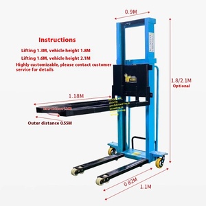 Carretilla elevadora eléctrica portátil de 1 tonelada para uso extranjero con características de transporte de carga y descarga automática - Product Image 3