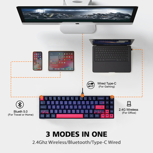 Teclado mecánico para pc, dispositivo retroiluminado rgb con 64 teclas para videojuegos con luz