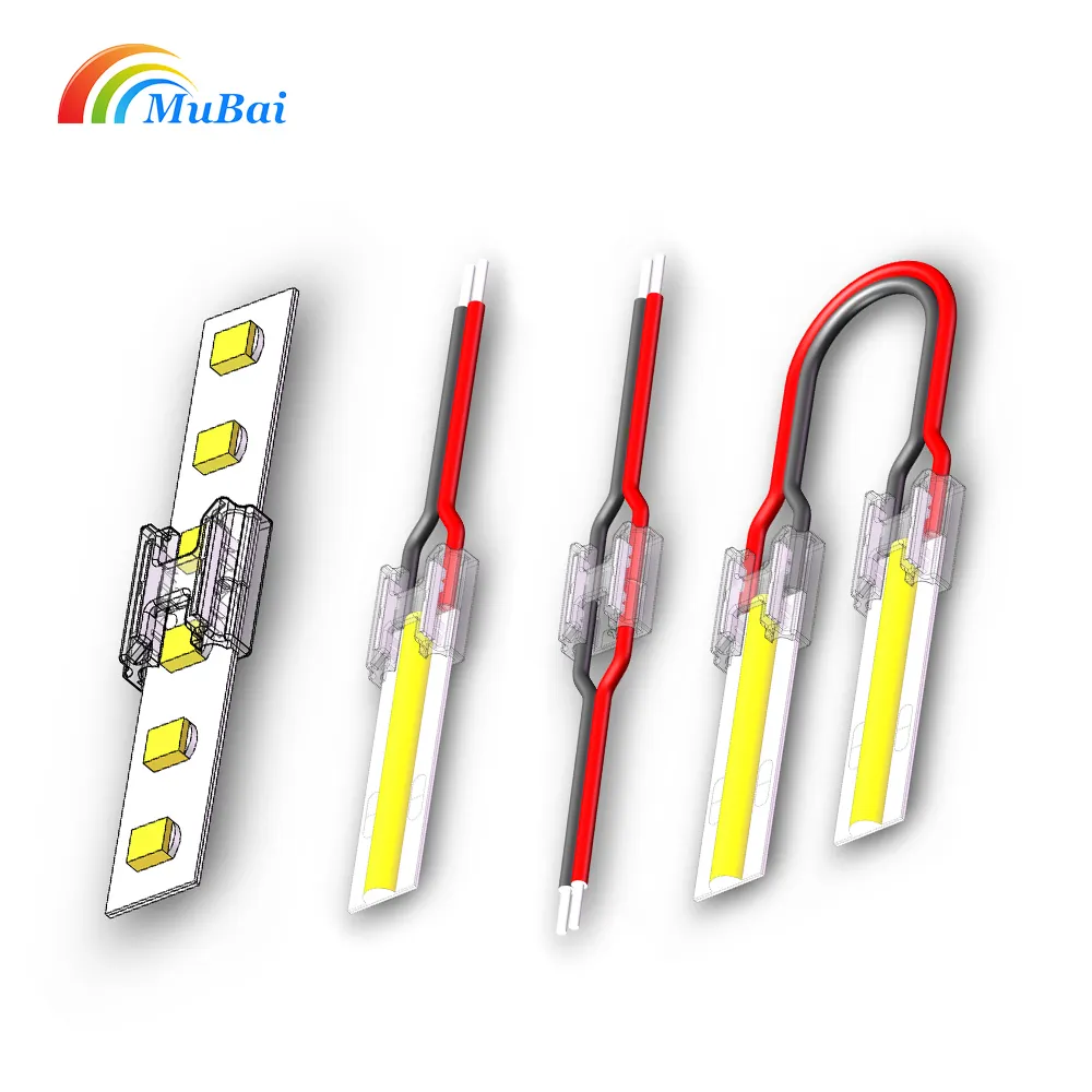 Zuverlässiger Anschluss Transparenter PC 4 in1 Mini SMD COB-Licht leisten anschluss für IP20 8mm 10mm 2-poliger Streifen draht AWG20-Anschluss