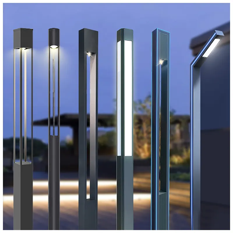 Poste de luz de aluminio de estilo moderno personalizado, luces Led impermeables Ip65 para jardín, Villa, patio, bolardo