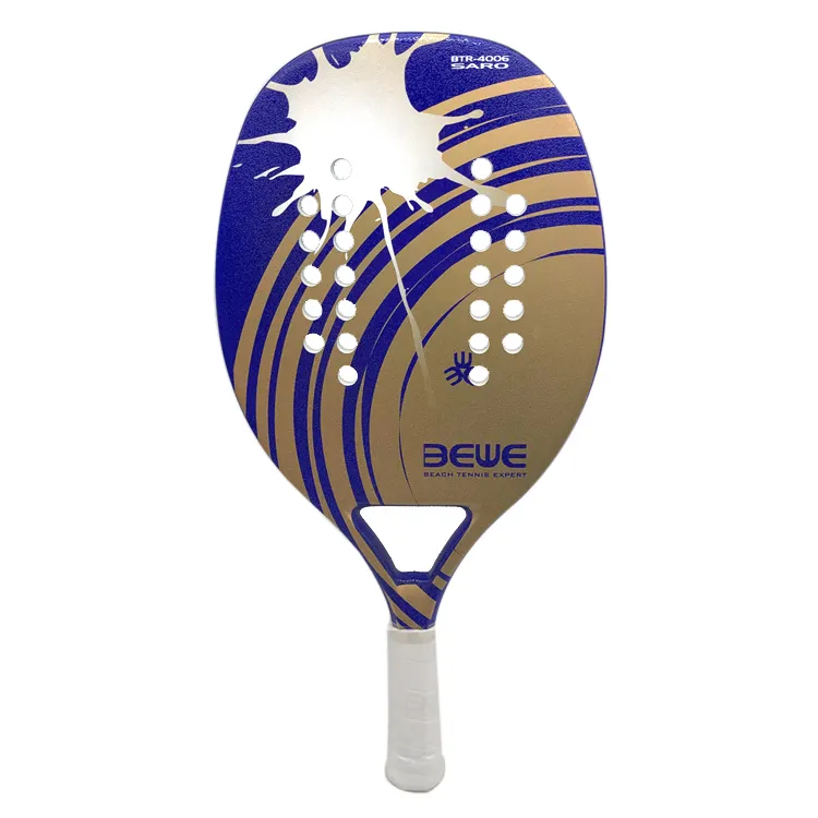 Toptan yüksek kaliteli dayanıklı hafif OEM marka fiberglas karbon 3K 12K 18K özel plaj tenisi raketi