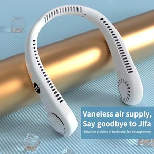 Yeni yükseltme boyun Fan 360 derece soğutma taşınabilir güçlü rüzgar Fan ayarlanabilir hız 1200mah şarj edilebilir dilsiz Bladeless boyun Fan