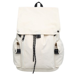 BESTELLA Casual Lightweight <strong>Nylon</strong> Backpack Soft Solid Color <strong>String</strong> Closure Drawstring Durable Daily Use Unisex Student Backpack - Product Image 1