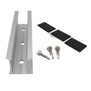 Hot Sell Popular Solar Energy Mini <strong>Rail</strong> Short <strong>Rail</strong> Racking Structure Solar Metal Roof Mounting <strong>System</strong> - Product Image 2