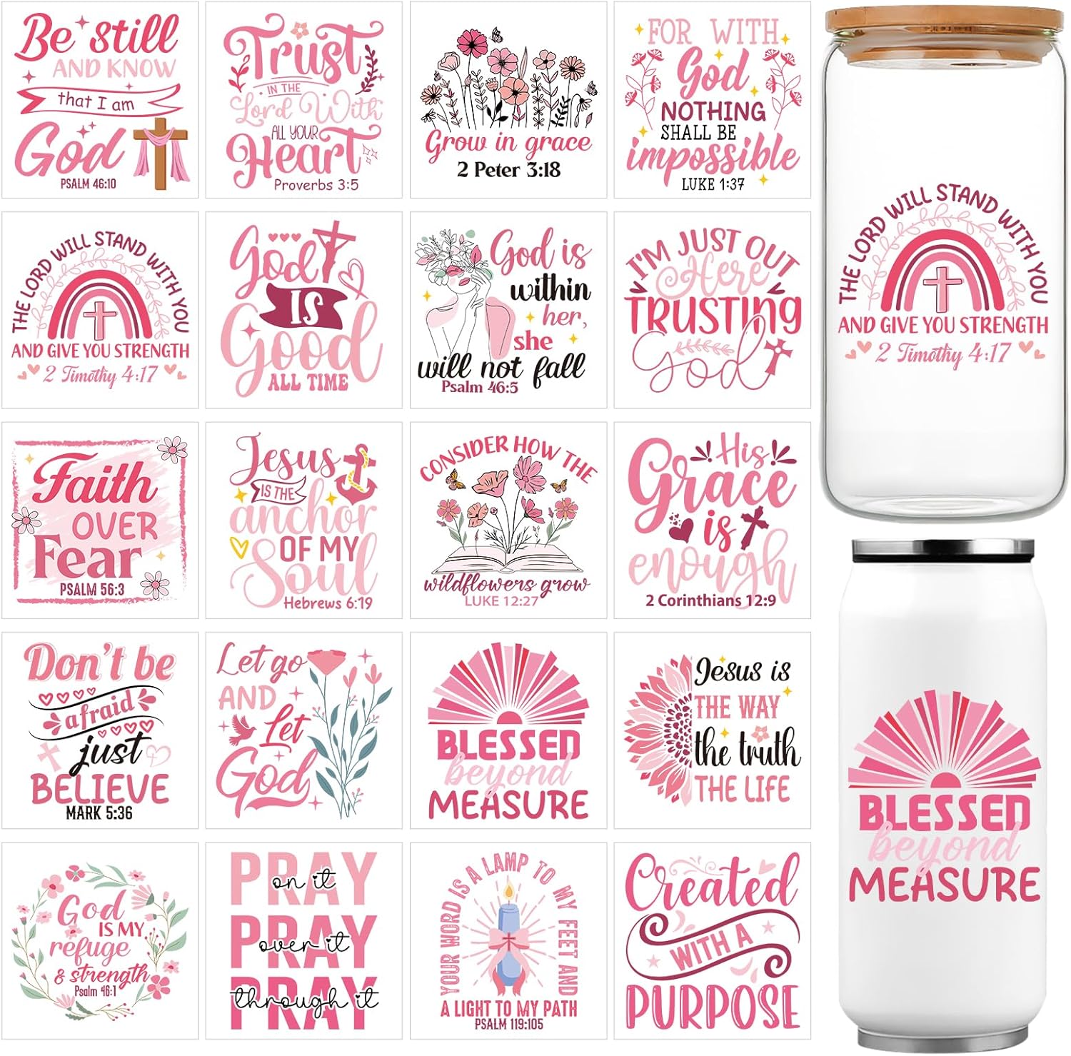 Style de verset biblique rose