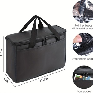 Teslimat için 3 bardak içecek taşıyıcı soğutucu çanta yalıtımlı içecek Caddy tutucu çanta dışarı almak için içecek taşıyıcı Tote - Product Image 4