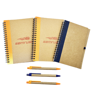 Personalized <strong>Notebook</strong> <strong>With</strong> Logo Kraft Paper <strong>Notebook</strong> <strong>With</strong> Pen Spiral <strong>Notebook</strong> - Product Image 1