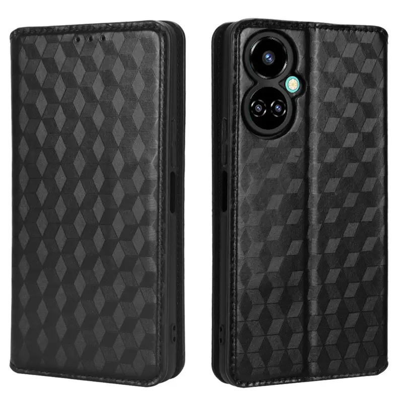 For Tecno Camon 20 rhombus pattern 3D Luxury Flip Case for Tecno Spark 10 Pro