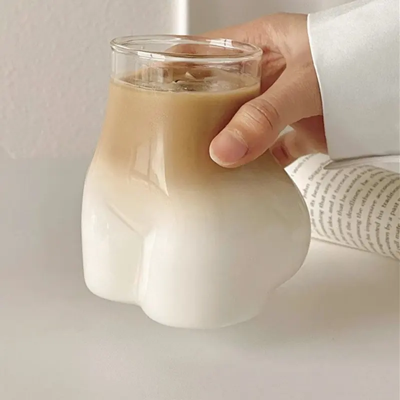 재미있는 섹시한 귀여운 엉덩이 유리 창조적 인 INS 아이스 아메리칸 라떼 컵 성격 아이스 밀크 티 컵