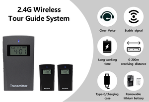 Typ C 2,4g Zweiwege-Sender Empfänger Drahtloses Audioguide-System für die Konferenz zur Simultan übersetzung auf Reisen - Product Image 6