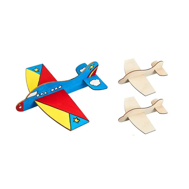 Jouet de bricolage personnalisé, modèle d'avion en contreplaqué, puzzle, modèle d'avion en bois, graffiti, bricolage, artisanat pour enfants