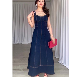 مخصص طويل الدنيم حزب اللباس المرأة الرسمية مخصص الدنيم فستان طويل الصانع - Product Image 6