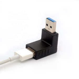Left Right Angle <strong>USB</strong> 3.0 Male <strong>to</strong> <strong>USB</strong> 3.0 Female Data Power Converter Adapter - Product Image 5