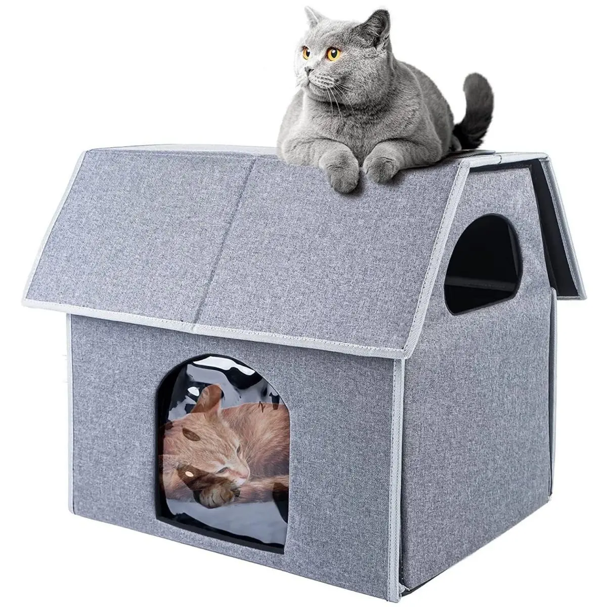 Neues Outdoor Cat House Wasserdichtes Katzen bett Wind dicht Cattery Winter Warm Outdoor Hundehütte Abnehmbar