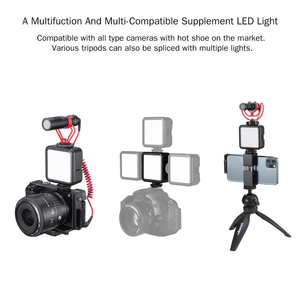 VL49 yumuşak parlak dahili lityum pil taşınabilir Mini şarj edilebilir LED Video işığı ile 3 soğuk ayakkabı için Canon nikon SLR - Product Image 3