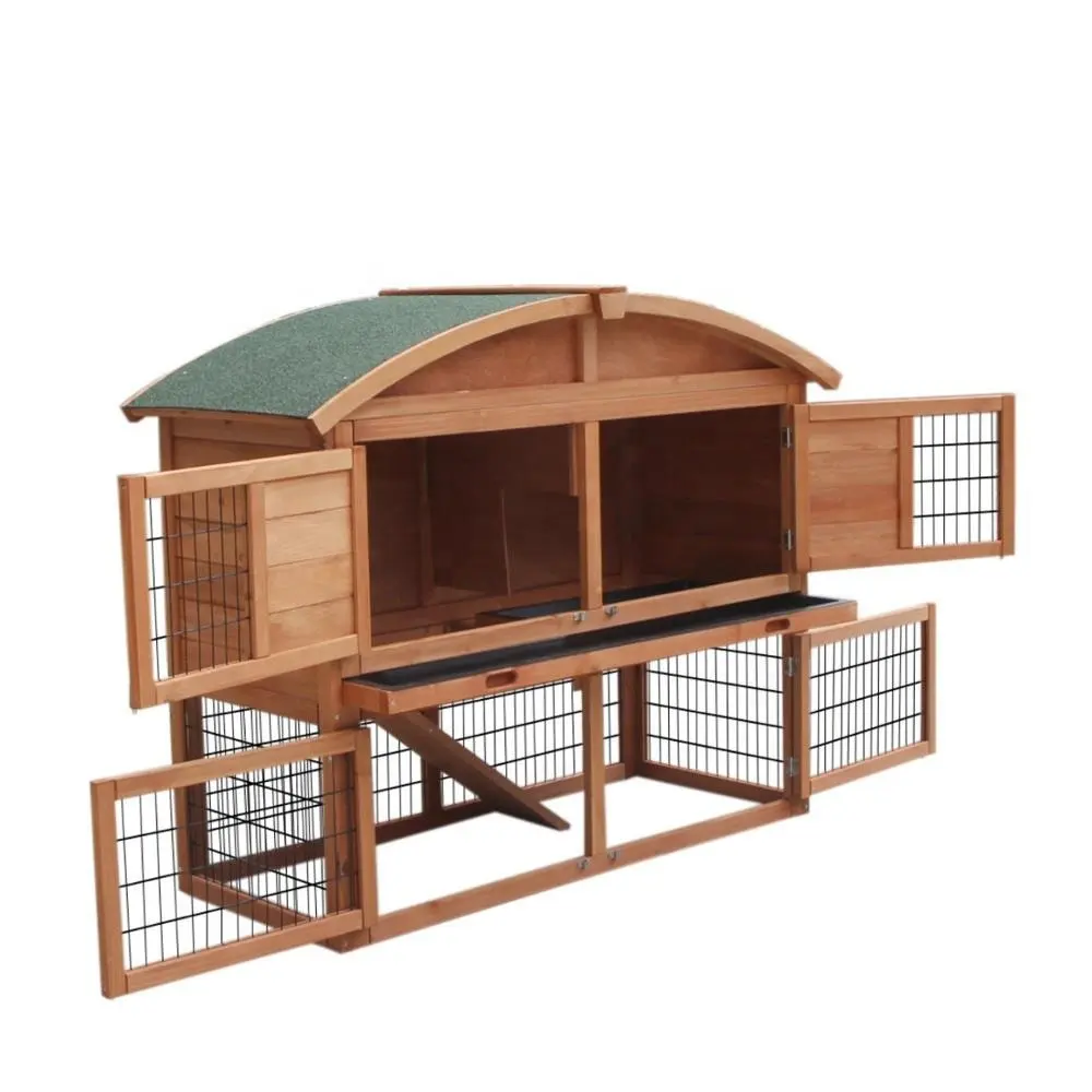 China precio de fábrica de la venta caliente de madera de jaulas de conejo grande cobertizos libre conejo jaulas