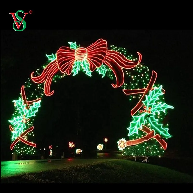 Outdoor Gigantische Led 3d Boog Motief Licht Voor Kerst Straatdecoratie