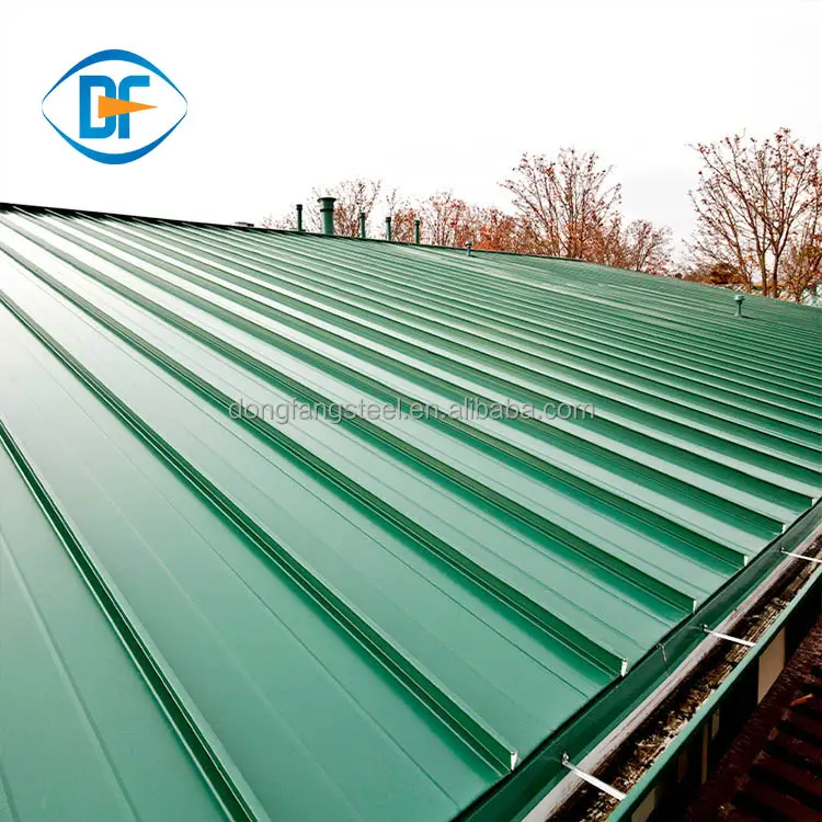 Yapı malzemesi Gi PPGI galvanizli boyalı renk kaplı oluklu sırlı trapez çelik metal çatı malzemesi çatı kiremit levhası