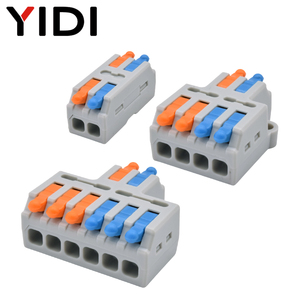 Fast Wire Quick Connector Din Rail <strong>Terminal</strong> 1 in Multiple Out <strong>Connecting</strong> <strong>Spring</strong> Clamp Compact Splice Conductor Cable <strong>Block</strong> - Product Image 3
