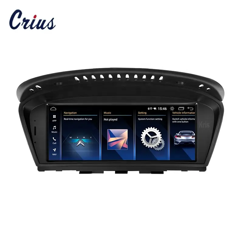 Kris Stereo Android DVD Player Dashboard Carplay para BMW E60 2005 - 2010 Series 5 CCC CIC Car Radio Portable Universal 1280*480