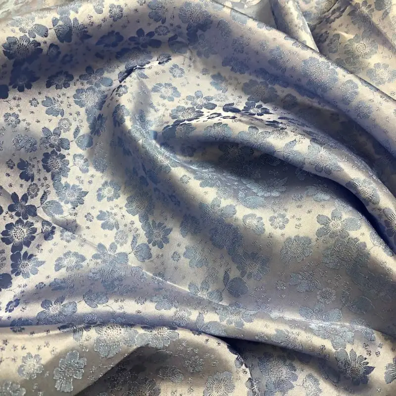 Tecido de seda para costura de roupas íntimas, tecido Dirac somali, tecido de seda 100% floral vintage de fibra orgânica de seda luxuosa