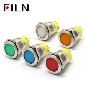 Impermeabile IP67 Metallo LED di Avvertimento Indicatore luminoso di Segnale Lampada Pilota push button switch Filo 3V 5V 12V 220v a scatto momentaneo - Product Image 2