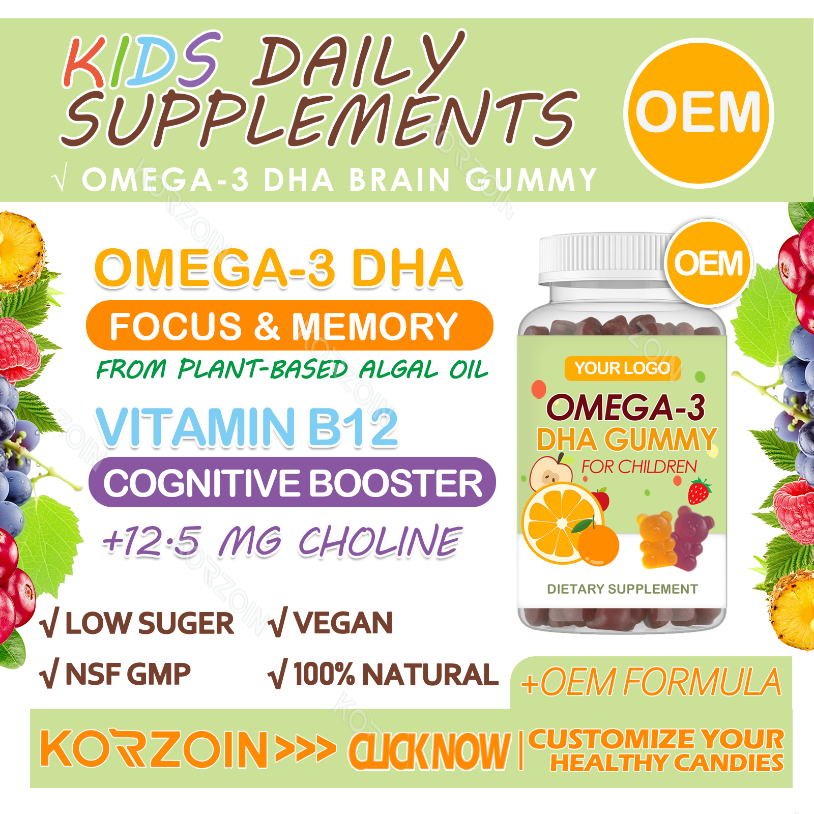 15# OEM OMEGA-3 DHA y VITAMINA B12