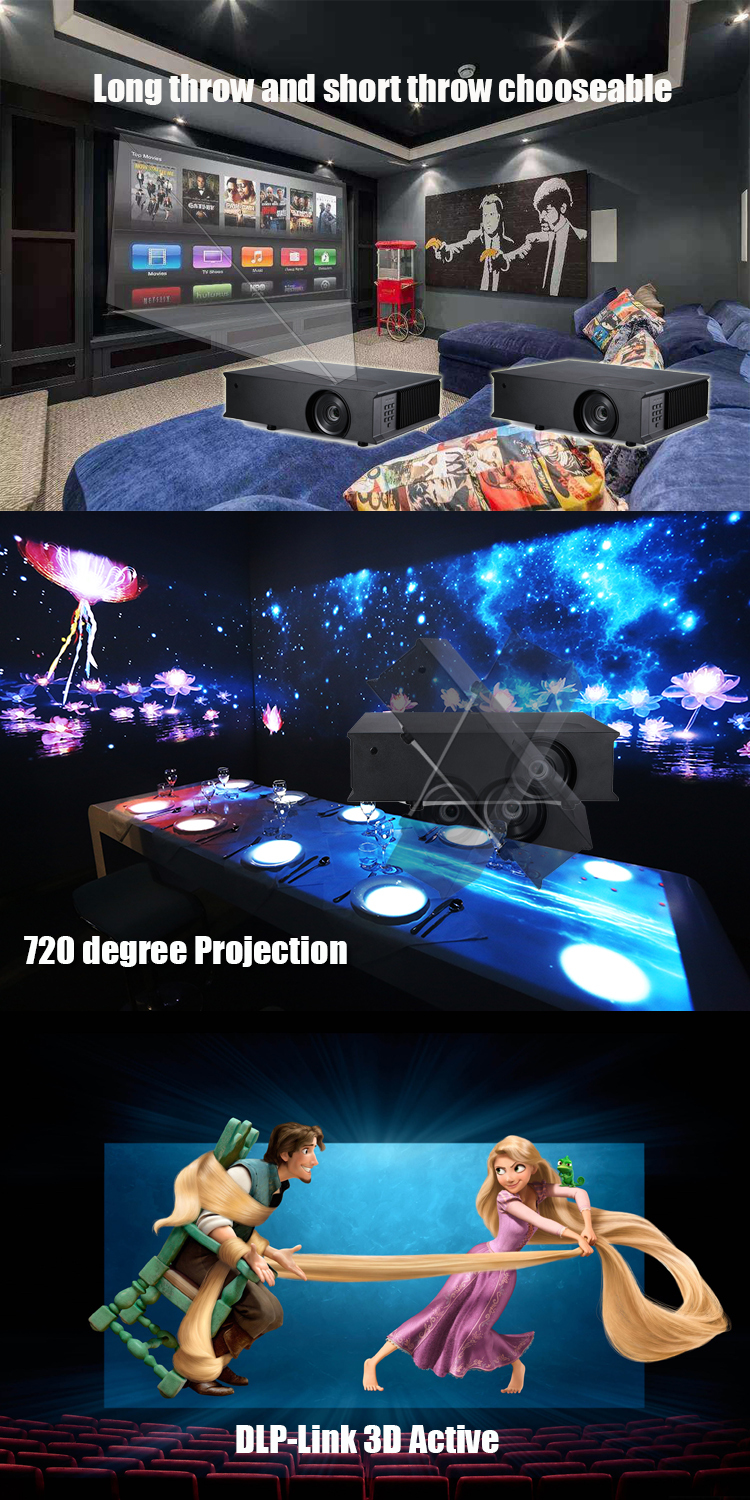 UHD 3840 2160 real projector 4k home theater outdoor projector 4k 8000 lumem laser 4k 3D tv