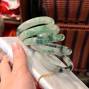 Yüksek kaliteli kadın çiçek Jadeite bilezik tipi B doğal yeşim moda bileklik kadınlar için 54 ~ 60mm hediye - Product Image 2