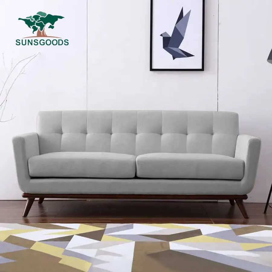 Minimalist Modern 2 Seater Fabric Linen Sofa Couch Set Elegant Royal Loveseat Furniture Living Room Sofa