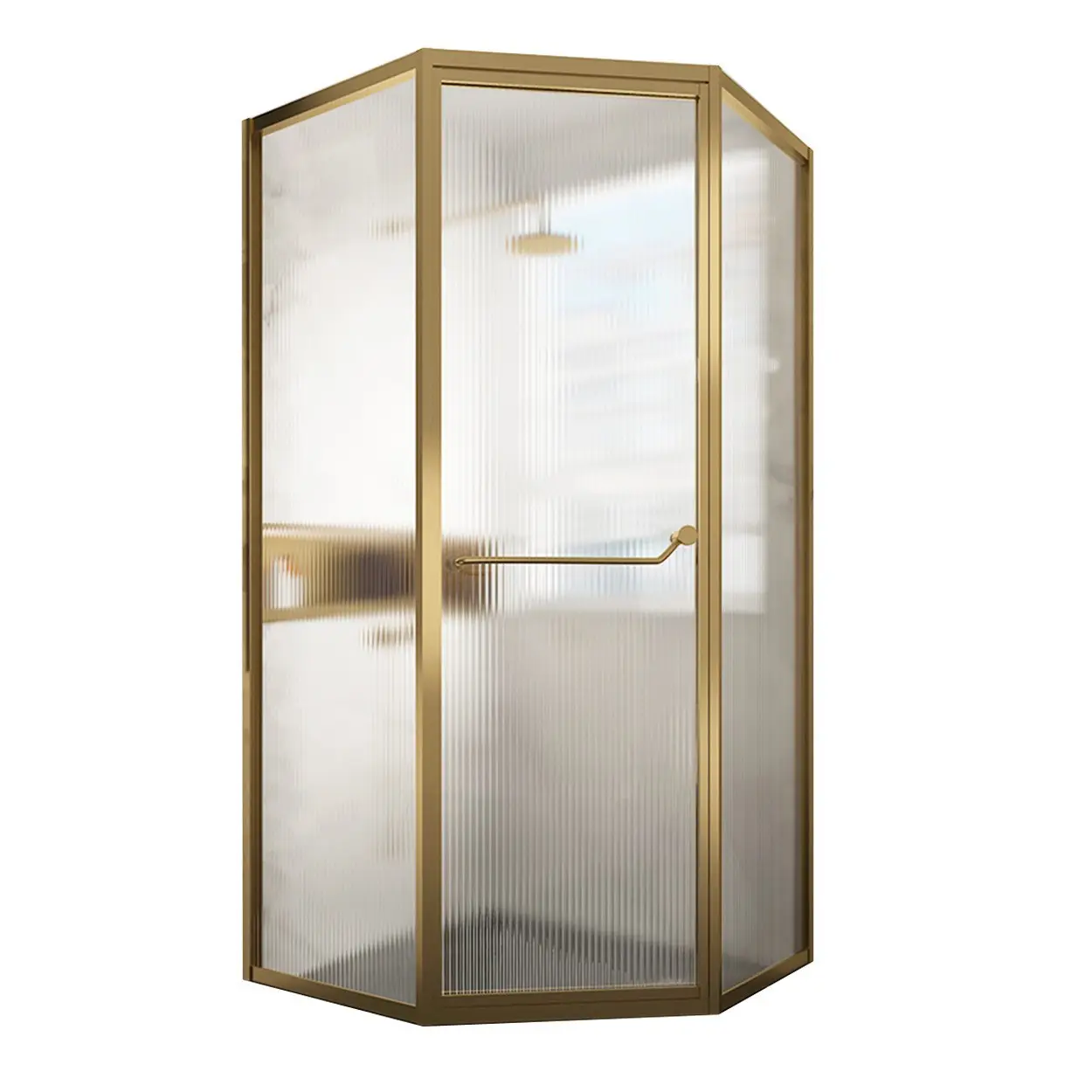 Ningjie nouveau design charnière en acier inoxydable couleur or cadre porte en verre de douche