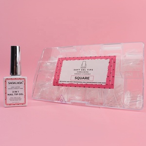 SAGALAGA Wholesale Clear Matte Nail Extension <strong>Tips</strong> Different Size Soft Gel <strong>Tips</strong> with Customs <strong>Brand</strong> Box - Product Image 3