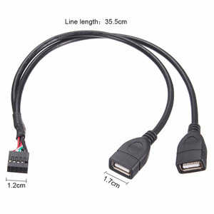 High Quality MotherBoard 9Pin Turns USB2.<strong>0</strong> Two Extension Line Main Board Female <strong>Header</strong> to Dual <strong>USB</strong> <strong>2</strong>.<strong>0</strong> Female Adapter Cable - Product Image 5