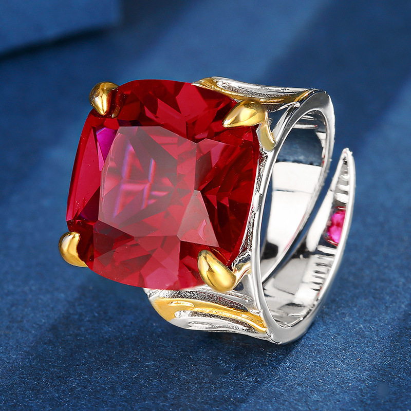 adjustable size Red corundum ring