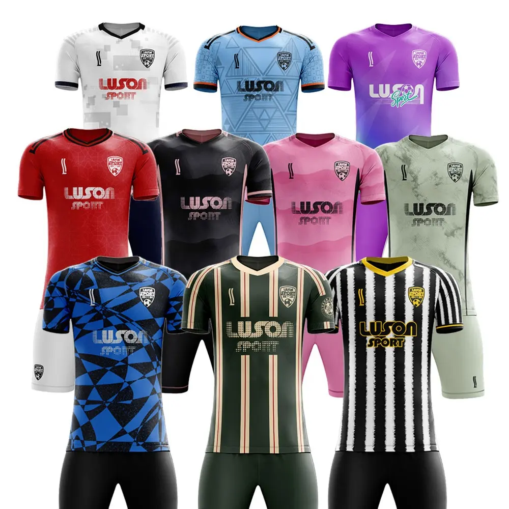 Kit de equipo de fútbol de diseño, camiseta de fútbol barata para equipo, maillot de sublimación de pie, camiseta de fútbol estampada