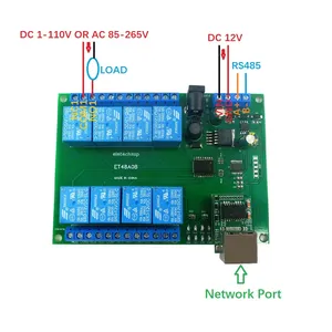 8ch red Ethernet RS485 módulo de relé multifunción Slave Modbus RTU TCP/IP UART Placa de interruptor para control INDUSTRIAL PLC - Product Image 4